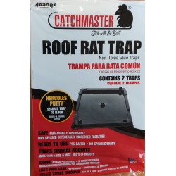 Комплект (2 бр.) КАПАН - Catchmaster 48ROOF с лепило за плъхове, мишки и насекоми - 18 х 13 см.