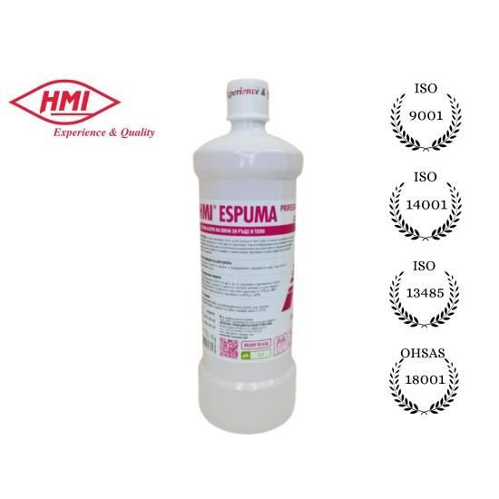 HMI® ESPUMA PROFESSIONAL 1 л.Течен сапун на пяна за ръце и тяло 